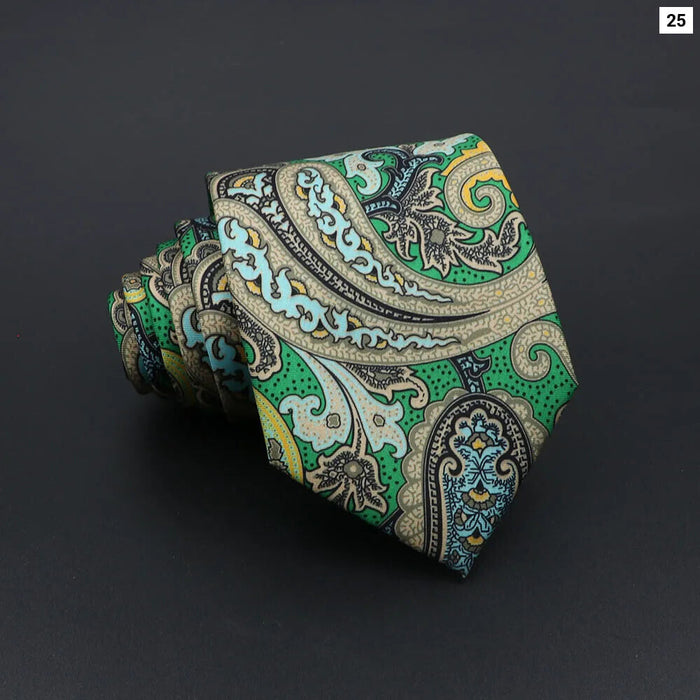 Super Soft Paisley Necktie 7Cm Slim Business Tie For Men