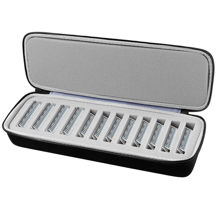 12 Blade Grooming Clipper Blade Case Hard Travel Storage Organizer