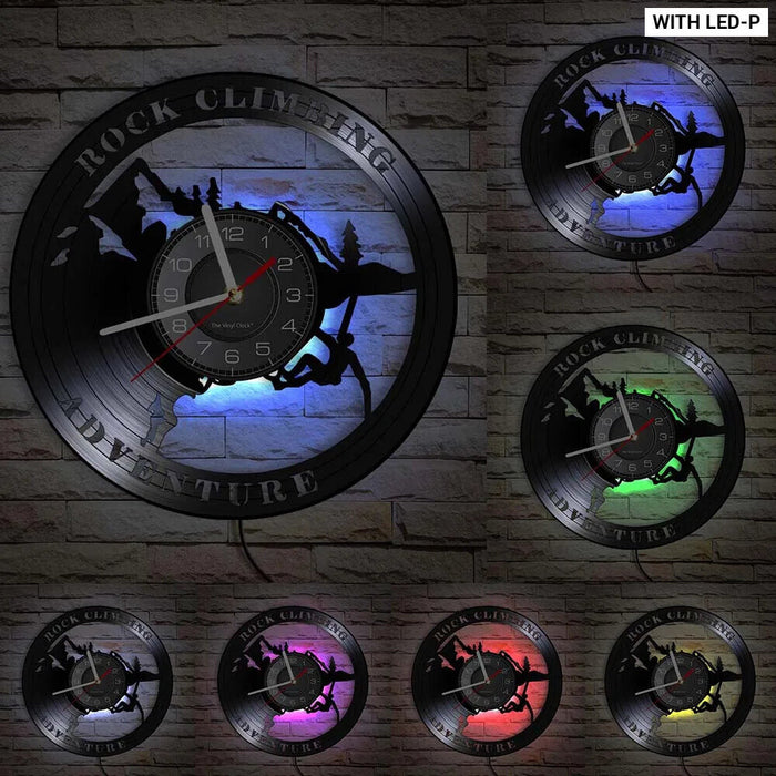 Extreme Rock Climbing Vinyl Record Clock