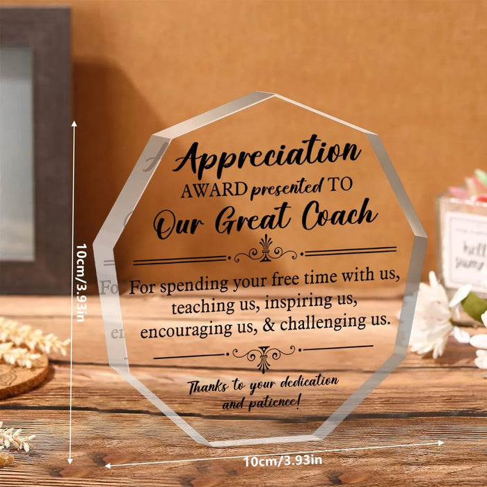 Coach Appreciation Table Decor For Baseball Basketball Soccer Hockey