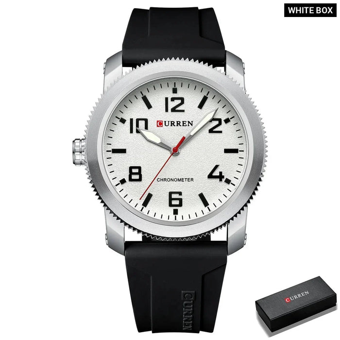 Fashion Men's Watches With Big Numeral Dial Business Gentleman Quartz Wristwatch With Silicone Strap