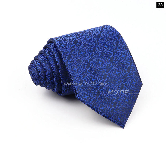 Floral Polyester Printed Necktie Purple Blue For Weddings