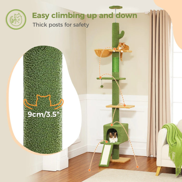 Adjustable 5 Tier Cat Tree Tower For Indoor Climbing