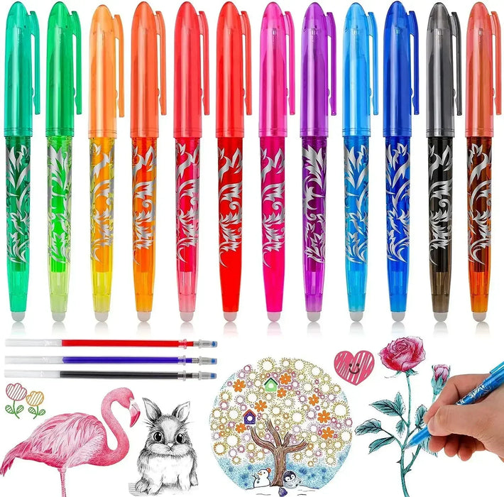 8/12 Pieces Multi Colour Erasable Gel Pens 0.5Mm Kawaii Writing Set