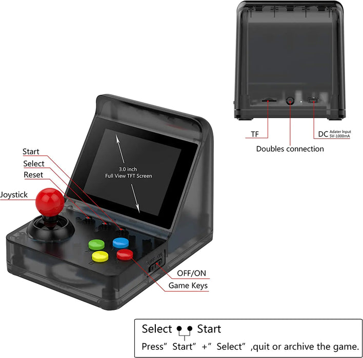 Mini Arcade Console 500 Classic Games for Kids