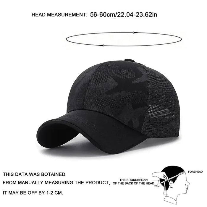 Breathable Camo Baseball Cap / Hat For Outdoor Wear