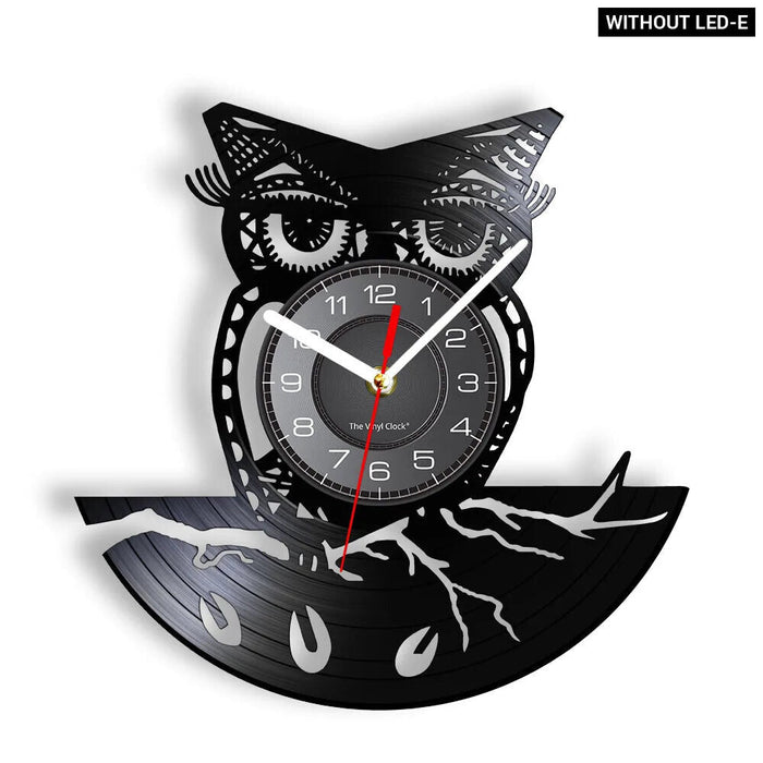 Vinyl Record Owl Wall Clock