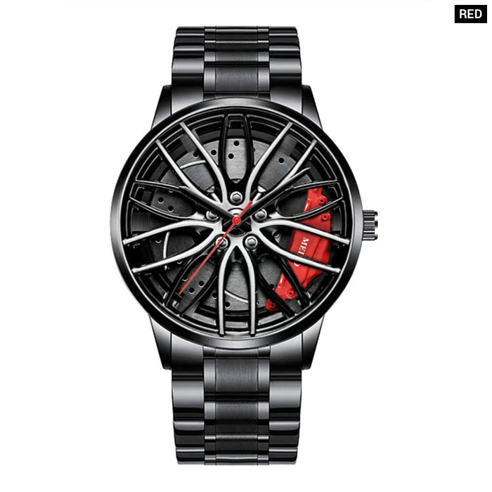 Stainless Steel Car Wheel Mens Watch