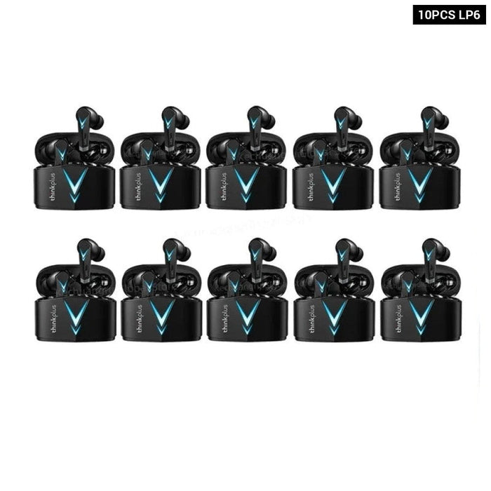 10Pcs Wireless Bluetooth Gaming Stereo Surround Noise Cancelling Lp6 Earphones With Earbuds & Long Standby