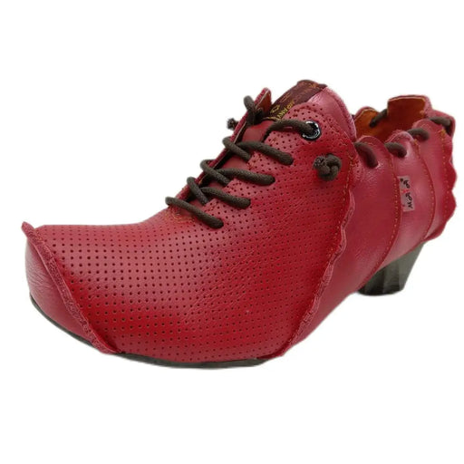 Spring And Autumn Womens Unique Solid Colour Leather Shoes