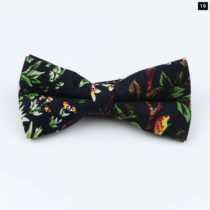 Red And Grey Animal Leaf Bowtie For Men Weddings And Parties