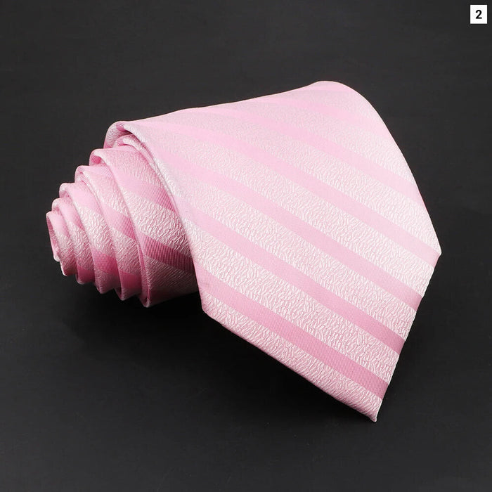 Purple Striped Necktie For Business Weddings And Daily Wear