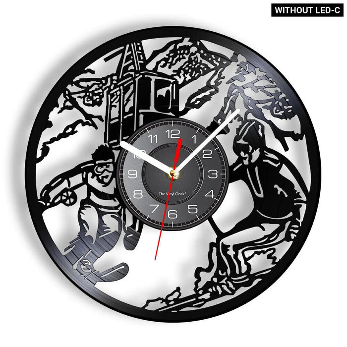 Extreme Skiing Vinyl Record Wall Clock