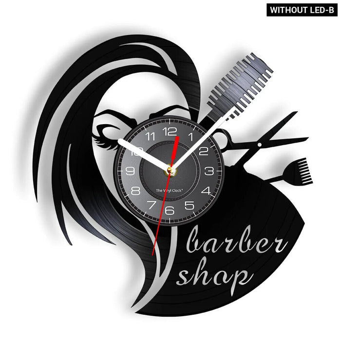 Vinyl Record Hair Salon Wall Clock