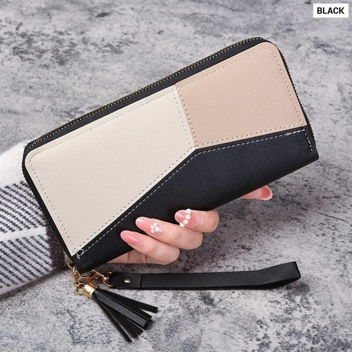 Fashion Zipper Wallet Ladies Long Wallet Tote Bag Coin Card Holder PU Leather Wallet Wallet