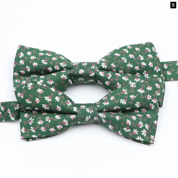 Colourful Floral Bow Ties Fashionable Cotton For Weddings And Parties