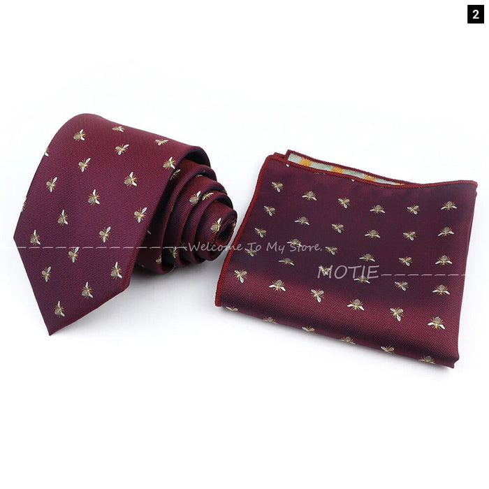 Brown Ties And Pocket Square Set For Weddings And Daily Wear