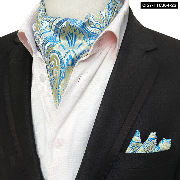 British Gentlemans Jacquard Paisley Ascot Set For Weddings