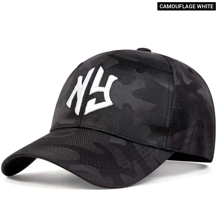 Embroidered Camo Baseball Hat For Outdoor Wear