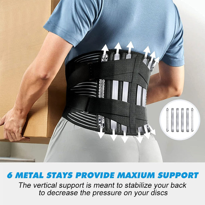 Anti-skid Breathable Back Brace Belt With 16-hole Mesh For Lower Back Pain Relief