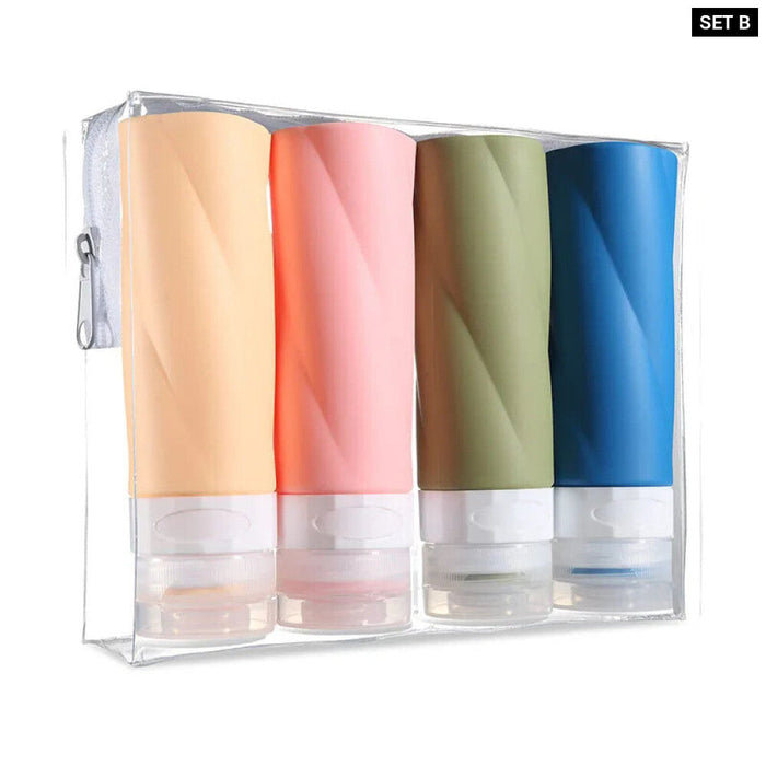 Morandi Colour Travel Bottle Set Portable Shampoo Shower Gel Containers For Air Travel 4Pcs