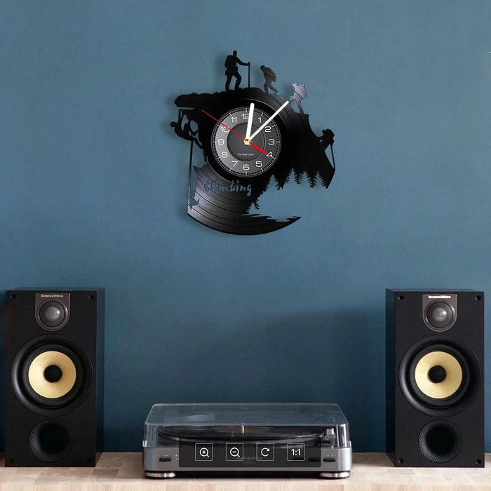 Mountain Climbing Vinyl Record Wall Clock