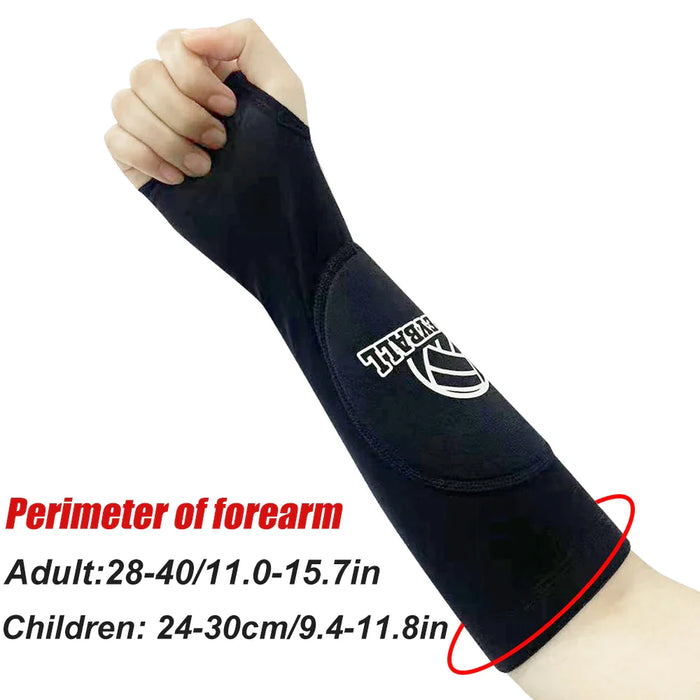 1 Pair Forearm Sleeves With Protection Pads & Thumb Hole For Volleyball
