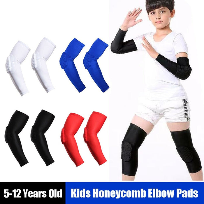 Breathable Kids Youth Crash Honeycomb Elbow Pad For Football Basketball Roller Skating