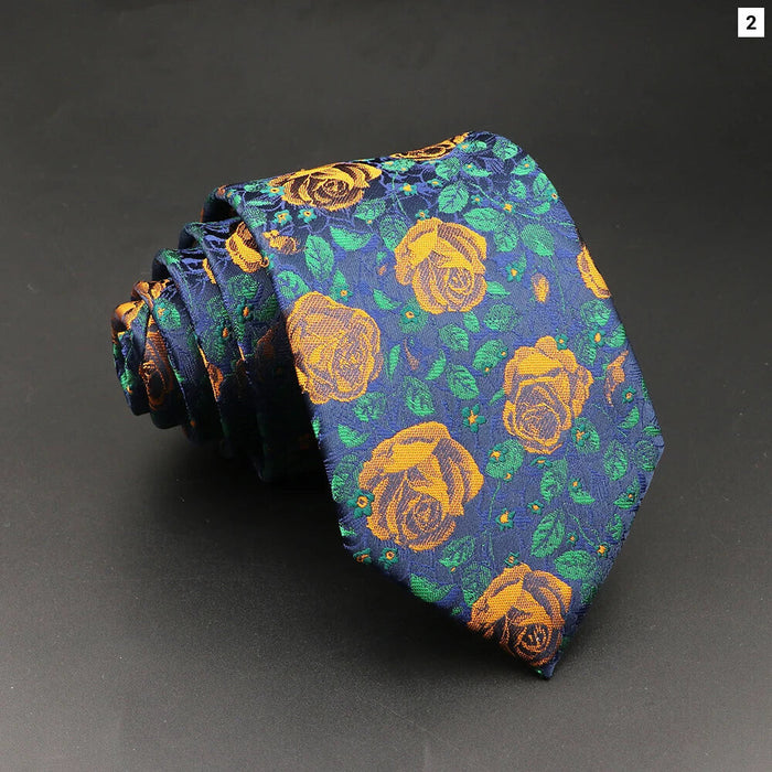 Floral Rose Tie For Men For Parties Business And Daily Wear