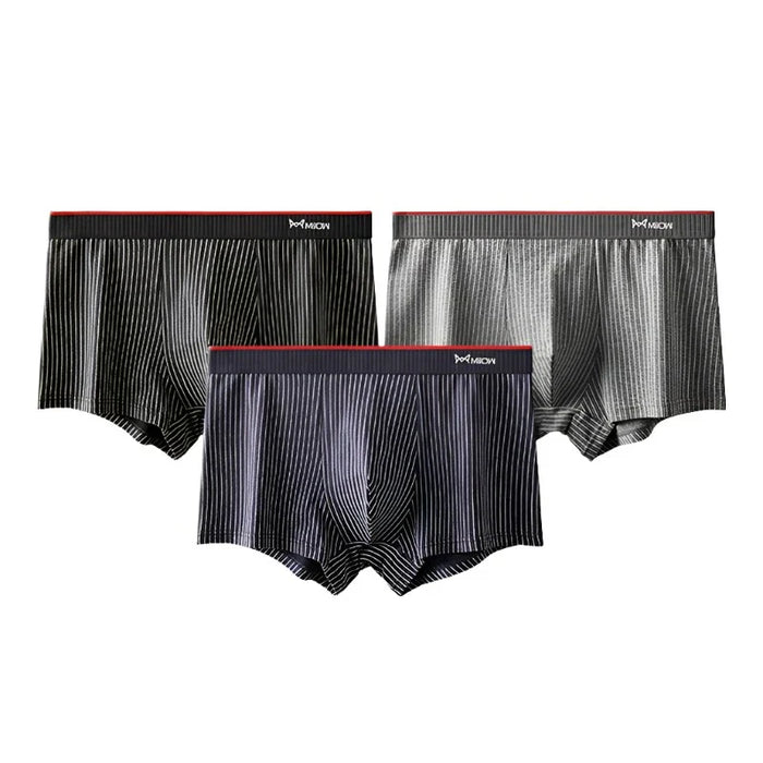 3 Piece Cotton Silk Antibacterial Mens Boxer Set