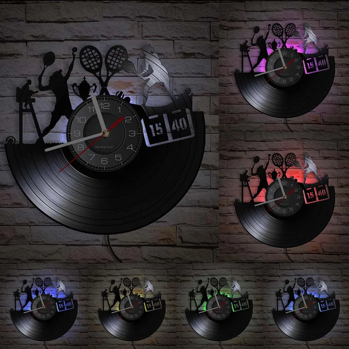 Silent Tennis Vinyl Record Wall Clock