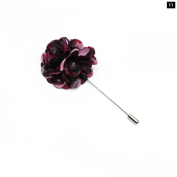 Handmade Romantic Flower Brooch Mens Wedding Suit Accessory