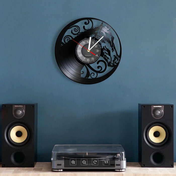 Horse Head Vinyl Record Wall Clock