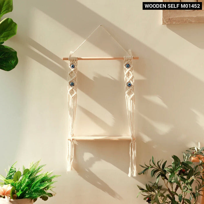 Bohemian Macrame Wall Shelf For Home Decor