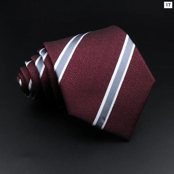 Mens Jacquard Striped Tie For Business Weddings And Daily Wear