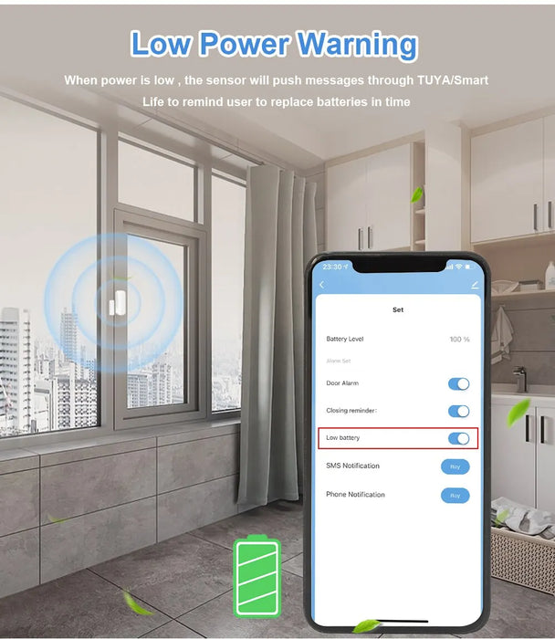 Smart Zigbee Door Sensor For Alexa/google