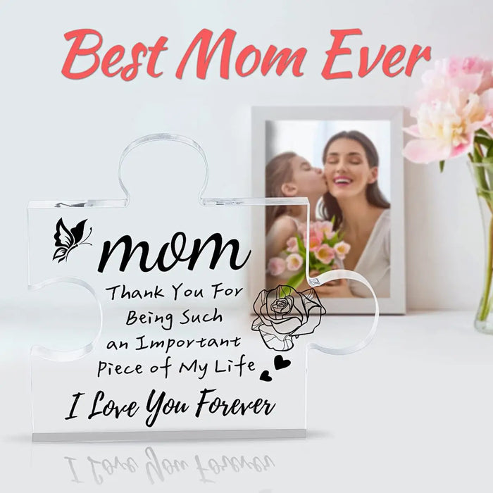 Engraved Puzzle Acrylic Plaque For Mom Perfect Gift For Mother's Day Or Birthday