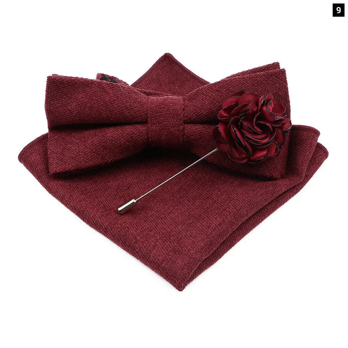 Super Soft Suede Bowtie Set For Weddings