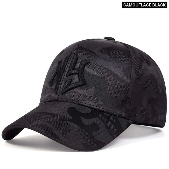 Embroidered Camo Baseball Hat For Outdoor Wear