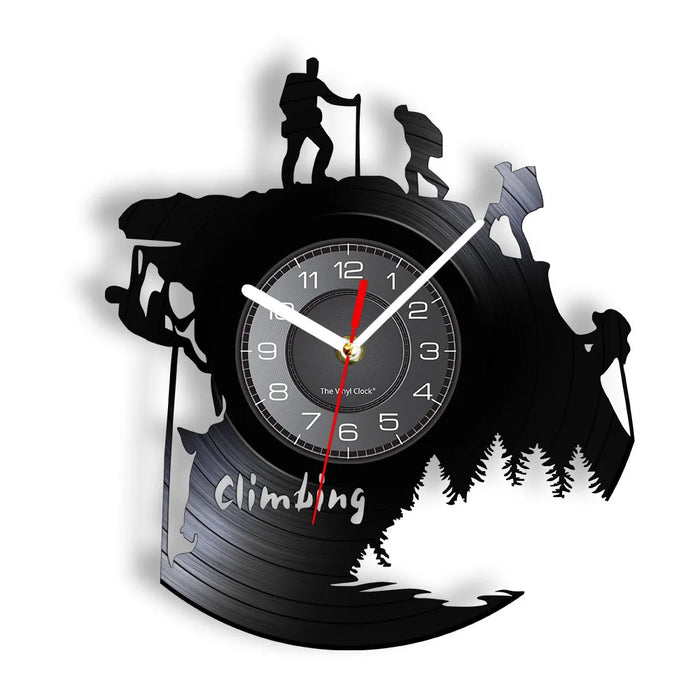 Mountain Climbing Vinyl Record Wall Clock