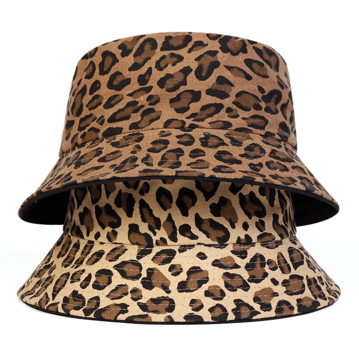 Leopard Print Bucket Hat For Outdoor Sun Protection