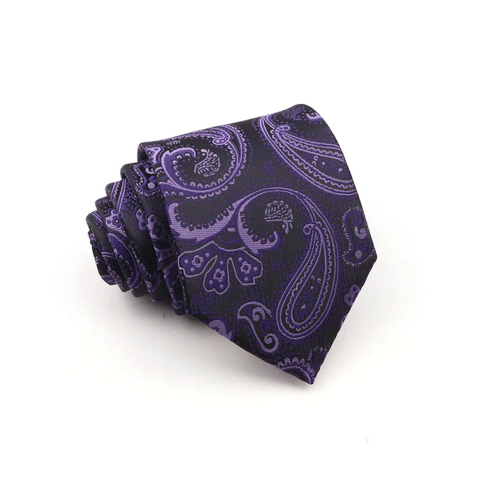 Deep Purple Striped Necktie For Business Weddings And Parties