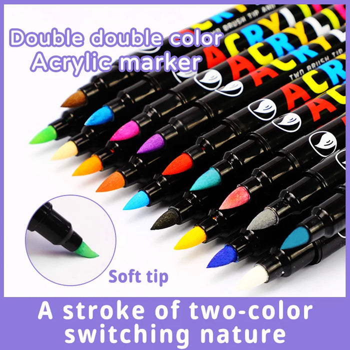 36/84 Colour Dual Tip Acrylic Paint Markers For Diy Painting On All Surfaces