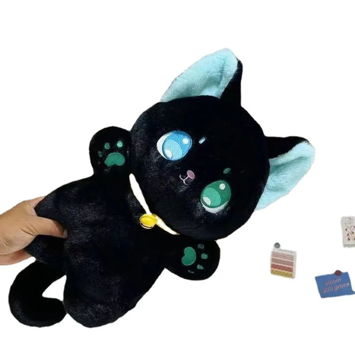 25Cm Black And White Cat Plush Toy