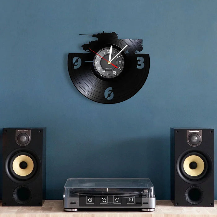 Army Tank Vinyl Record Wall Clock