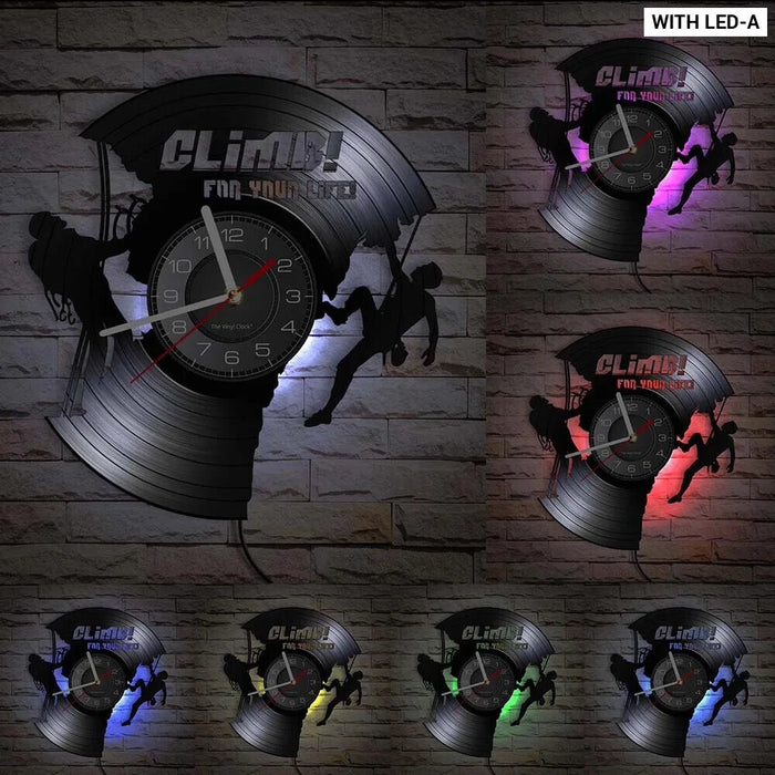 Extreme Rock Climbing Vinyl Record Clock