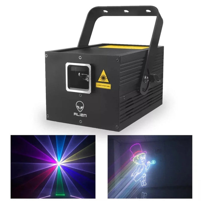 ILDA 2W RGB Animation Beam Scanner Stage Laser Light Projector DJ Disco Bar Club Party Dance Wedding Xmas Effect Show Lamp