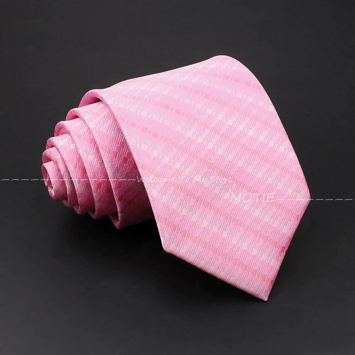 Mens Pink Purple Striped Tie For Business Weddings And Daily Wear