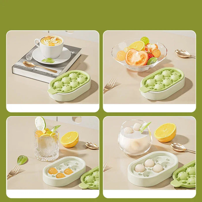 Reusable Silicone Ice Ball Mold With Lid