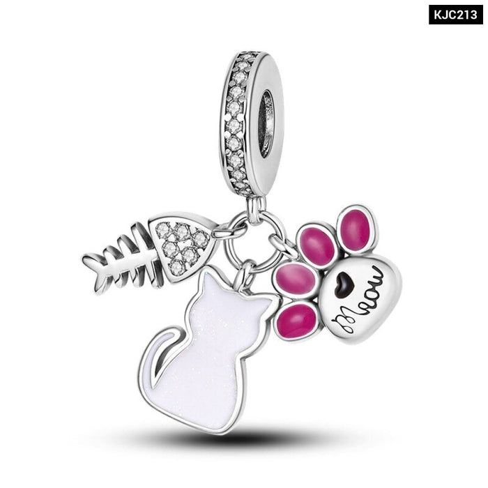 925 Sterling Silver Boys and Girls Heart-shaped Charms Beads Fit Original Pandora Bracelet Jewelry Making